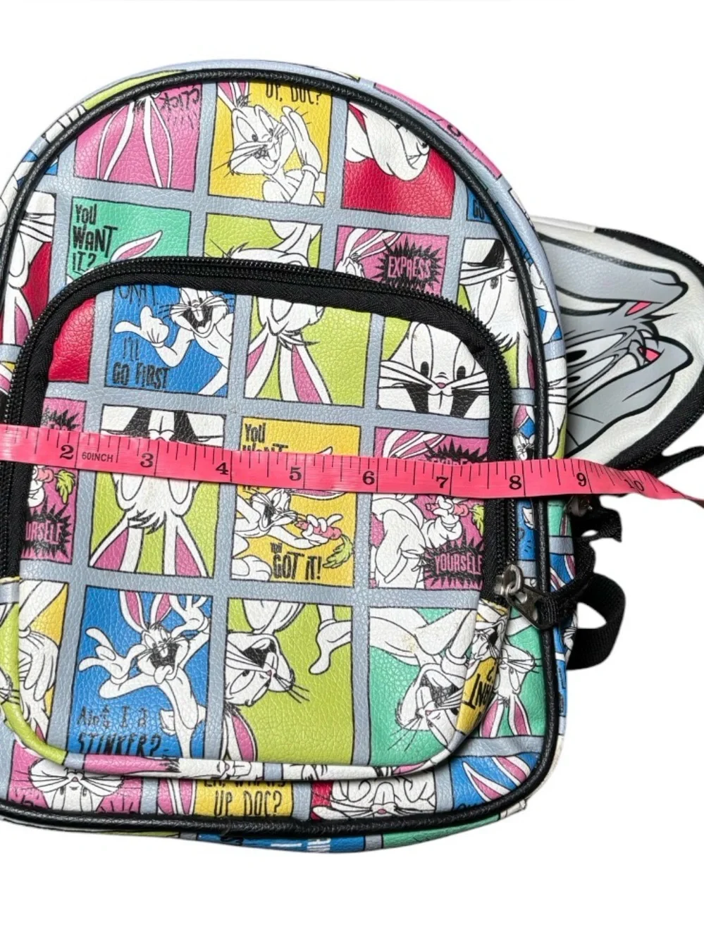 Warner Bros. Multicolor Cartoon Patchwork Mini Backpack with Bunny Coin Pouch